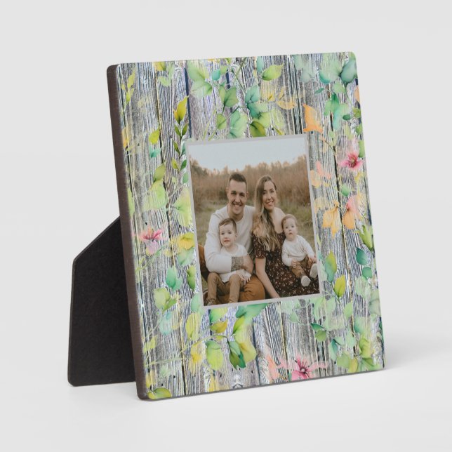 Plaque Photo Elégante aquarelle rose fleur sauvage (Recto)