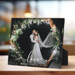 Plaque Photo Élégante calligraphie Script Love Photo Mariage<br><div class="desc">Love Elegant Calligraphie Script Mariage Plaque photo</div>