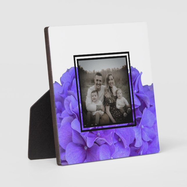 Plaque Photo Elégante lavande violette lilas hydrangées florale (Recto)