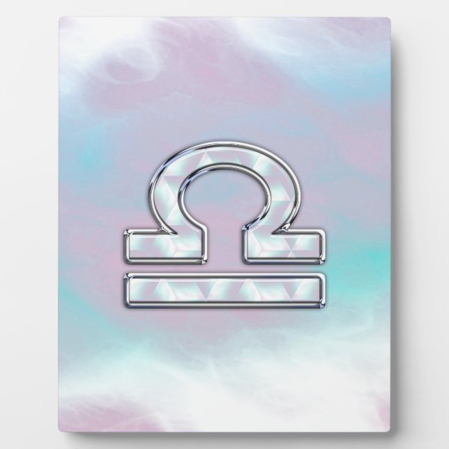 Plaque Photo Élégante Libra Zodiac signe Mère de Pearl Style (Devant)
