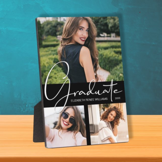 Plaque Photo Élégante photo noire de graduation (Créateur téléchargé)