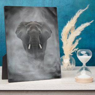Plaque Photo Éléphant d'Afrique dans la brume sereine Impasto