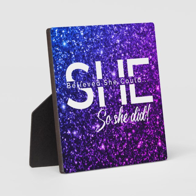 Plaque Photo Elle Croyait Qu'Elle Pouvait Le Faire. (Recto)