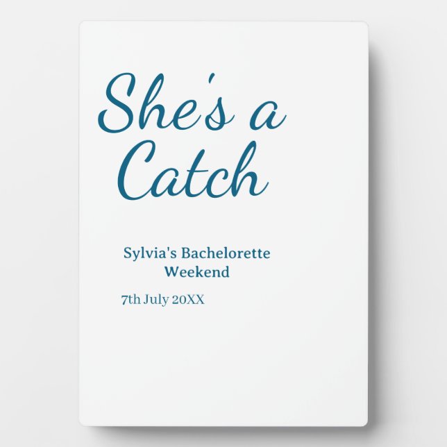 Plaque Photo Elle est un nom de week-end de bachelorette bleu d (Devant)