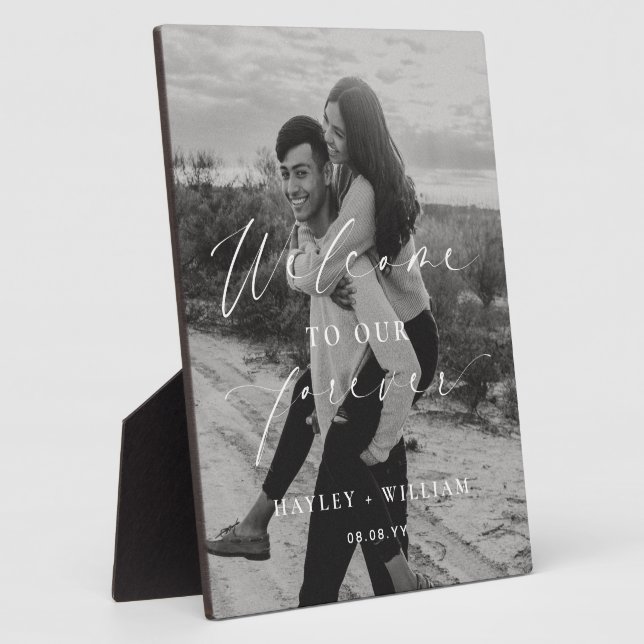 Plaque Photo Ellesmere Bienvenue à notre mariage pour toujours  (Côté)