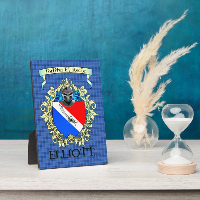 Plaque Photo Elliott Crest et Tartan (Côté)