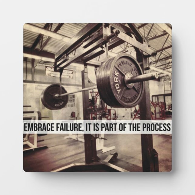 Plaque Photo EMBRASSEZ L'ÉCHEC. Exercice de musculation Motivat (Devant)