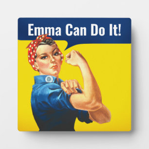 Plaque Photo "EMMA Can Do It" motivant Rosie le Riveter,