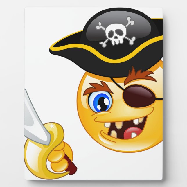 Plaque Photo emoji pirate (Devant)