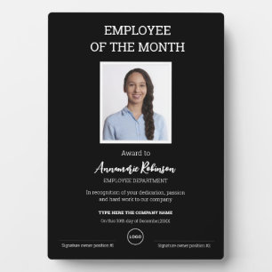Plaque Photo Employé du mois Prix personnalisé de l'employé