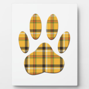 Plaque Photo Empreinte de patte de chien Tartan