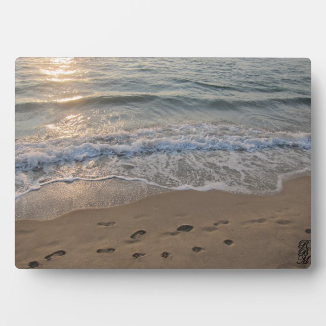 Plaque Photo Empreintes dans le Sable (Devant)