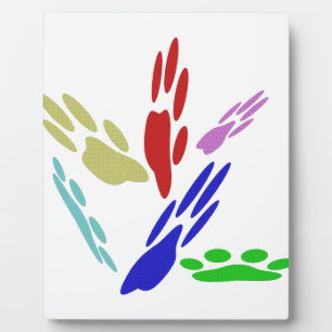 Plaque Photo Empreintes de pattes de chiens avec Pois