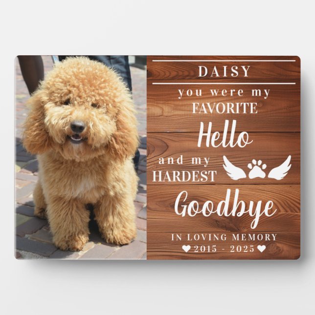 Plaque Photo Empreintes de Pattes en Mémoire de l' (Devant)