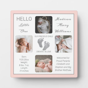 Plaque Photo Empreintes photos multiples Blush garde-naissance