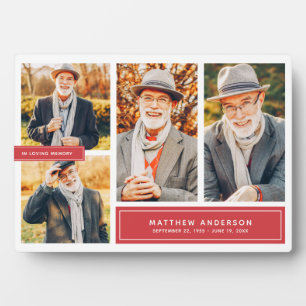 Plaque Photo En Mémoire Amoureuse Couleur moderne Multi Photo