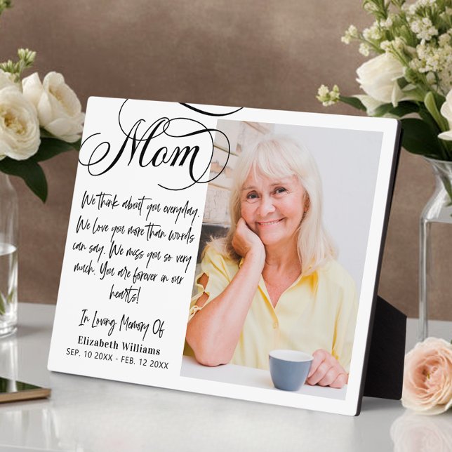 Plaque Photo En Mémoire Amoureuse De Maman Poème Photo (Créateur téléchargé)