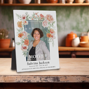 Plaque Photo En Mémoire Amoureuse Floral Photo Funeral Memorial