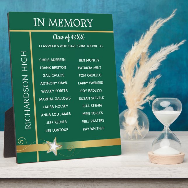 Plaque Photo En Mémoire. Chevalet de Tribut de Réunion de Class (Côté)