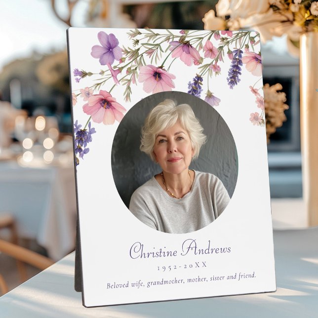 Plaque Photo "En mémoire de l'amour" Fleur Photo Funeral Memori (Créateur téléchargé)