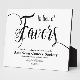 Plaque Photo En remplacement des faveurs, panneau de table avec