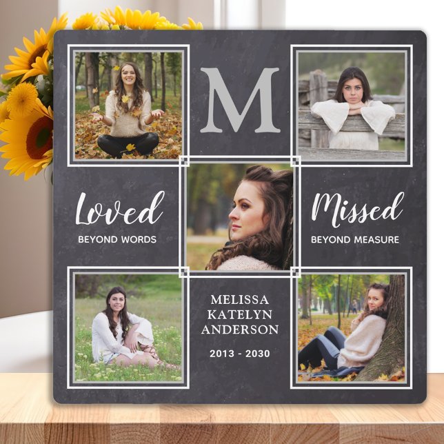Plaque Photo En Souvenir Affectueux Collage Photo Unique Mémori (Créateur téléchargé)