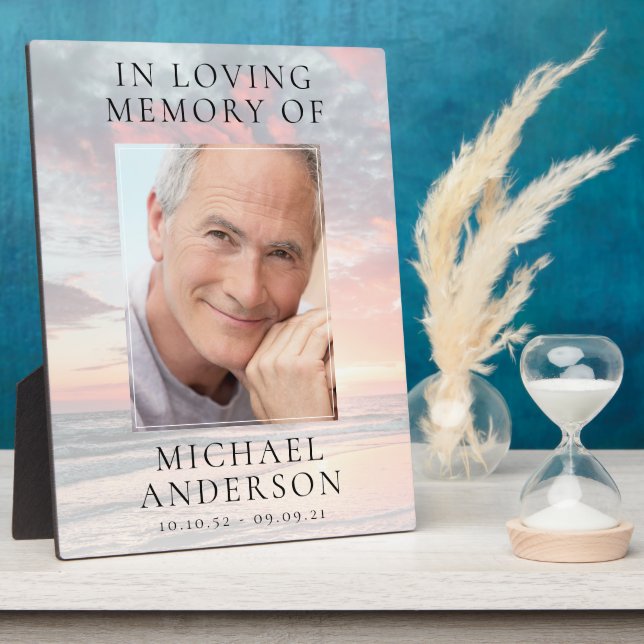 Plaque Photo En souvenir affectueux Mémorial du coucher de sole (Côté)