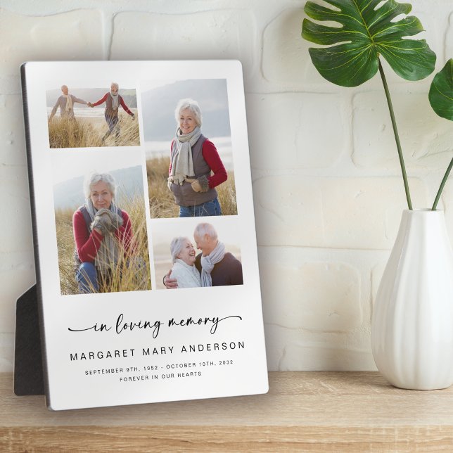 Plaque Photo En Souvenir | Quatre Photos Obsèques Condoléances (Créateur téléchargé)