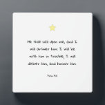 Plaque Photo Encouragement à consoler la citation de la Bible B<br><div class="desc">Citation de verset biblique encourageante et réconfortante du Psaume 91:15. Une idée de cadeau pour votre être aimé,  ami ou membre de votre famille.</div>