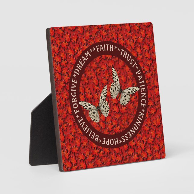 Plaque Photo encouraging Words Affaire Leaves (Recto)