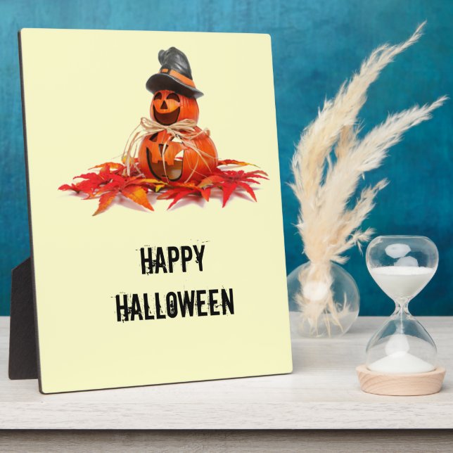 Plaque Photo Enfants Halloween Pumkins (Côté)