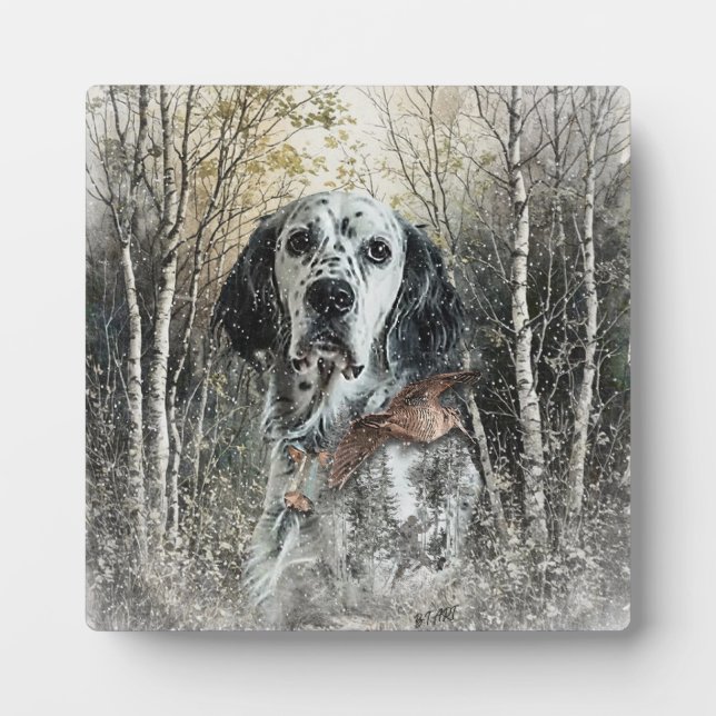 Plaque Photo English Setter  (Devant)