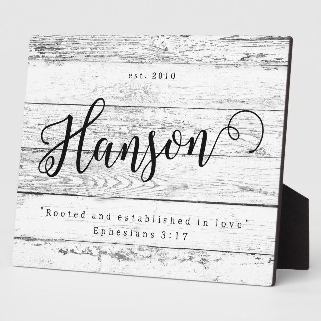 Plaque Photo Enraciné et établi en amour Nom Signal (Côté)