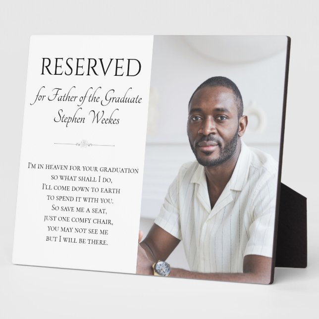 Plaque Photo Enregistrer un siège Père de la Graduate Graduate  (Côté)