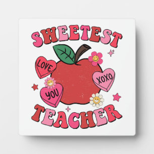 Plaque Photo Enseignant le plus doux Valentines Coeurs de jour