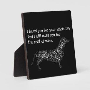 Plaque Photo Enseigne commémorative pour chien - Dachshund pers