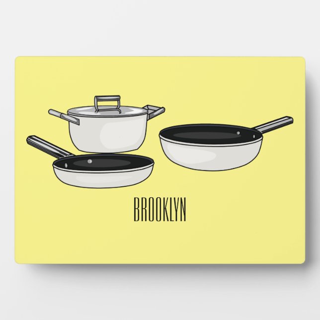 Plaque Photo Ensembles d'ustensiles de cuisine illustration de  (Devant)