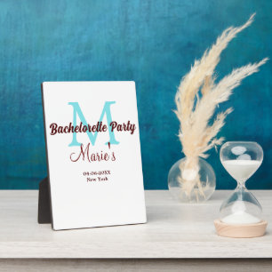 Plaque Photo enterrement de vie de jeune fille monogramme ajout
