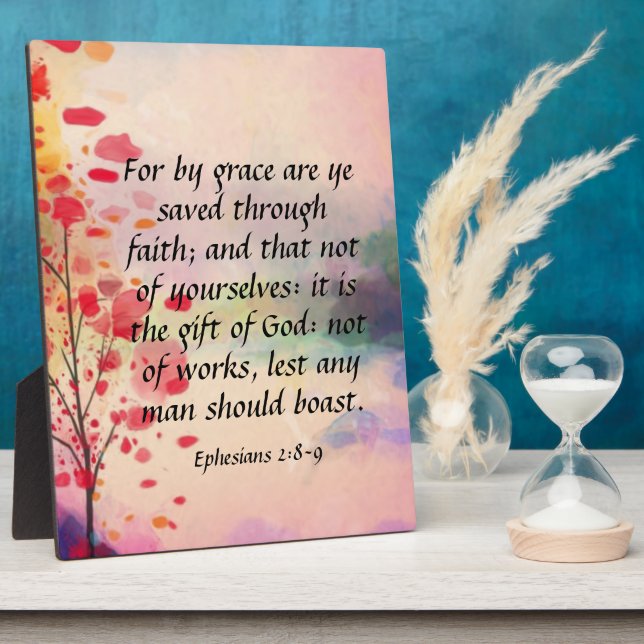 Plaque Photo Éphésiens 2:8-9 (Côté)