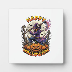 Plaque Photo Épouvantail de Bonne Halloween Faucheuse Flamboyan