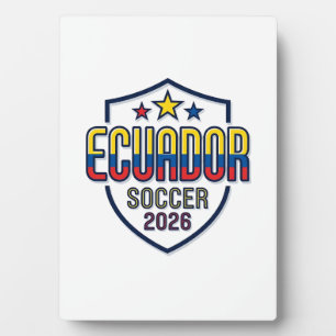 Plaque Photo Équateur Football 2026 Football Gras Typographie P