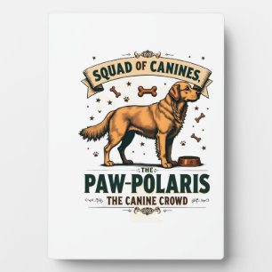 Plaque Photo Équipe de Canidés Graphique Vintage de Chien avec 