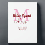 Plaque Photo Équipe de mariée ajoutez nom monogramme demoiselle<br><div class="desc">beau design</div>