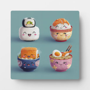 Plaque Photo Équipe Kawaii Sushi & Ramen