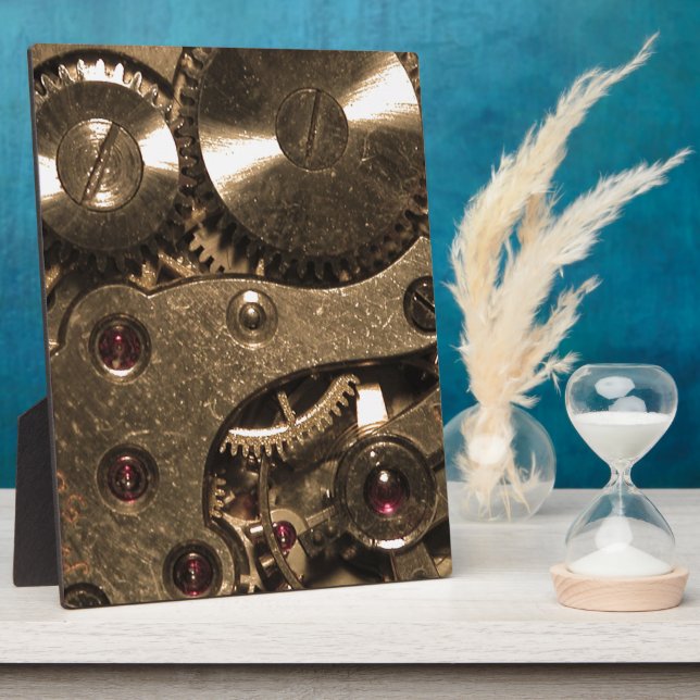 Plaque Photo Équipements d'horloge métallique Steampunk (Côté)