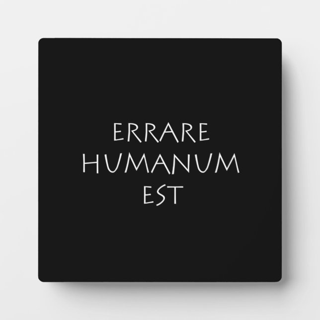 Plaque Photo Errare humanum est (Devant)