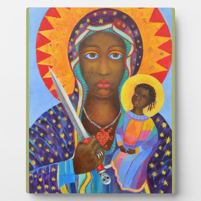 Plaque Photo Erzulie Dantor Black Madonna Voodoo Lwa (Devant)