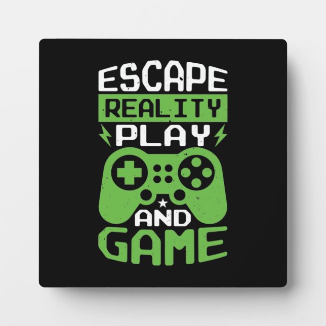 Plaque Photo Escape Reality and Game - Video Gamer, Jeu (Devant)