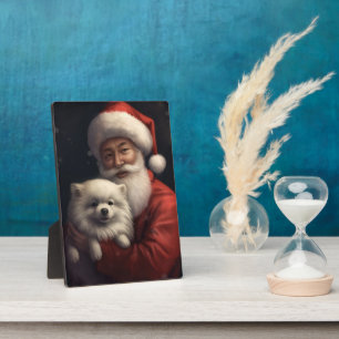 Plaque Photo Eskimo américain avec le Père Noël Fête de Noël fe