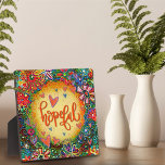 Plaque Photo Espérons Pretty BoHo Floral Jaune Inspirivity<br><div class="desc">Inspirationnelle Plaque d'Eau Florale Jaune - jolie, fantaisie et élégante oeuvre d'art créée pour inspirer et élever. Un joli design floral coloré ajoute quelques touches positives à votre quotidien. Ces plaques amusantes de chevalet font de grands cadeaux inspirants pour la famille, les amis, les collègues, les enseignants, etc... Des plaques...</div>